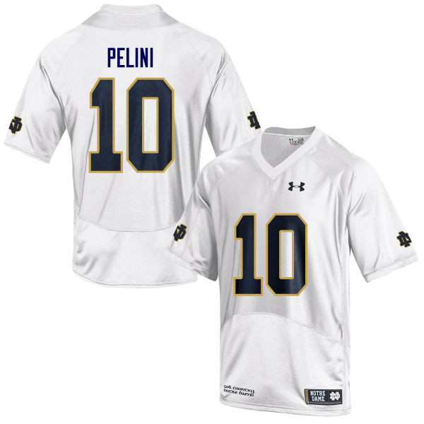 Men #10 Patrick Pelini Notre Dame Fighting Irish College Football Jerseys Sale-White - Click Image to Close